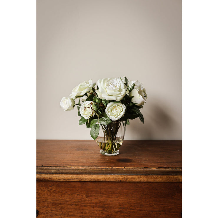 Garden Rose Arrangement in Vase 12"