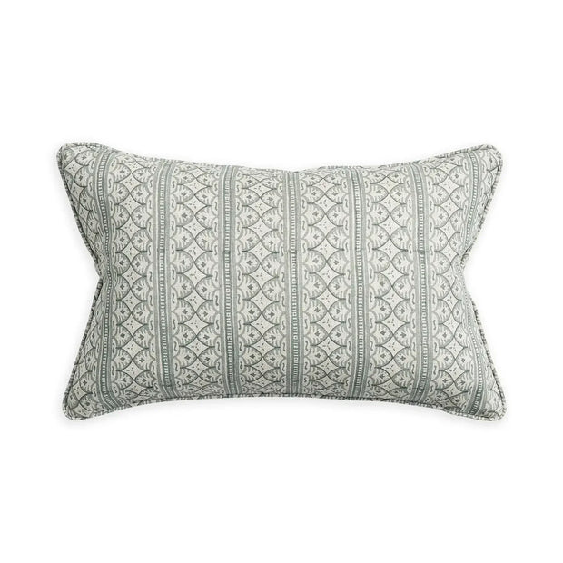 Calabria Celadon linen cushion 35x55cm