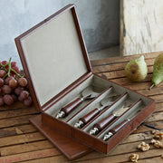 Camille Leather Cheese Knife And Board Set
