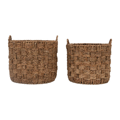 S/2 - Lauri Hand-Woven Seagrass and Metal Baskets