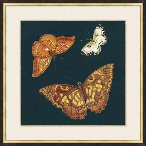 Deep Teal Butterflies 1- (13.5"w x 13.5"h)