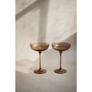 Estelle Colored Glass Champagne Coupe Stemware - Amber Smoke