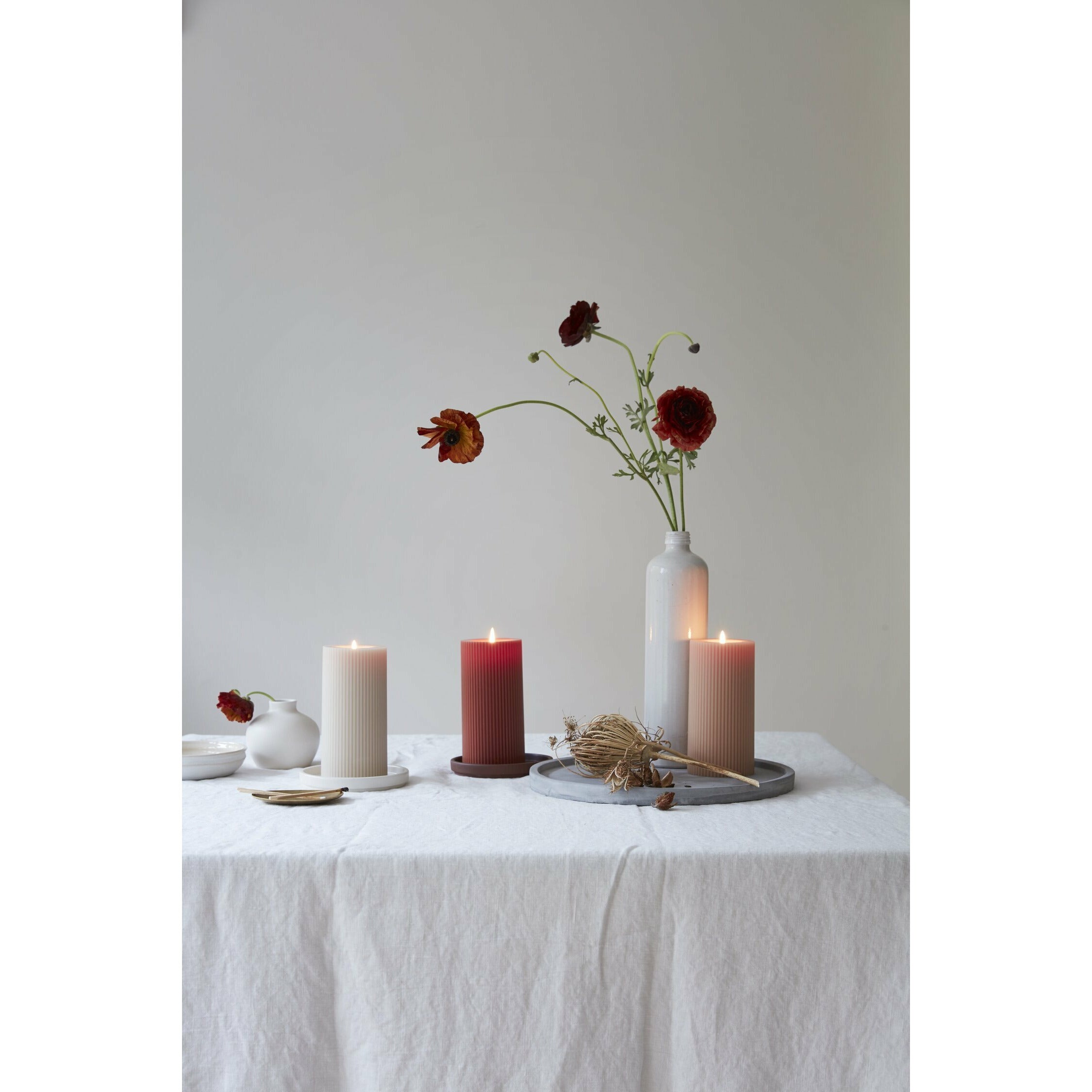 Billie Pillar Candle- Petal