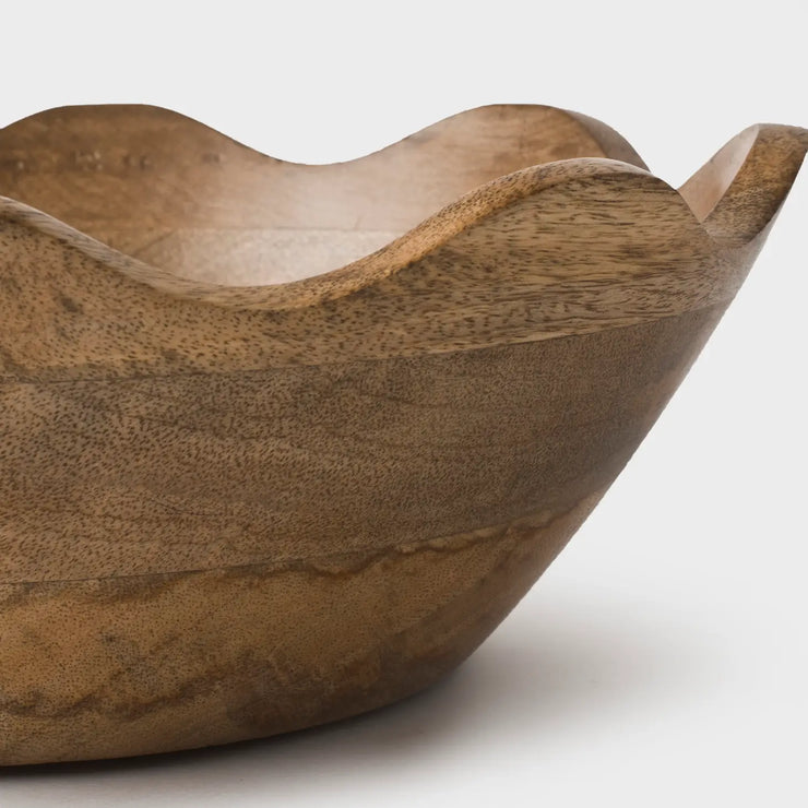 Scalloped Wooden Bowl - Small