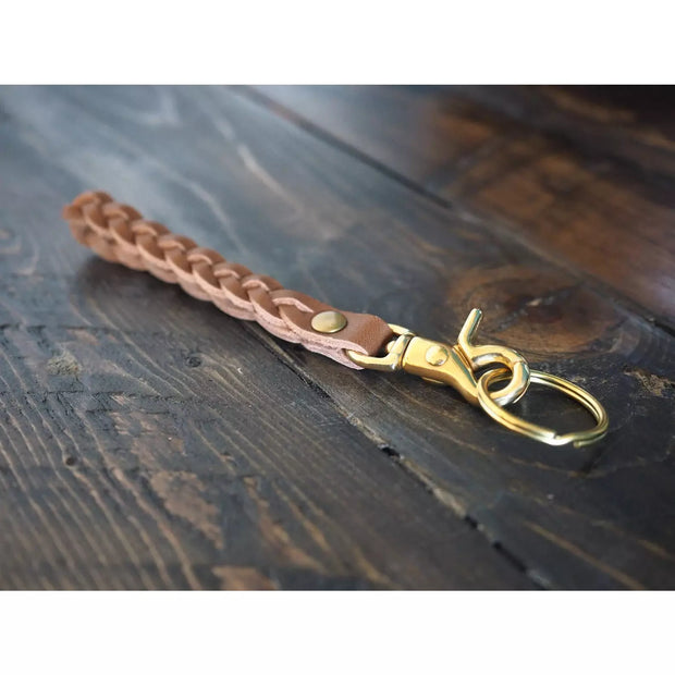 Braided Leather Keychain