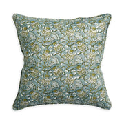 Iznik Moss Celadon linen cushion 50x50cm