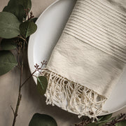 Riviera Striped Cotton Hand Towel- Natural