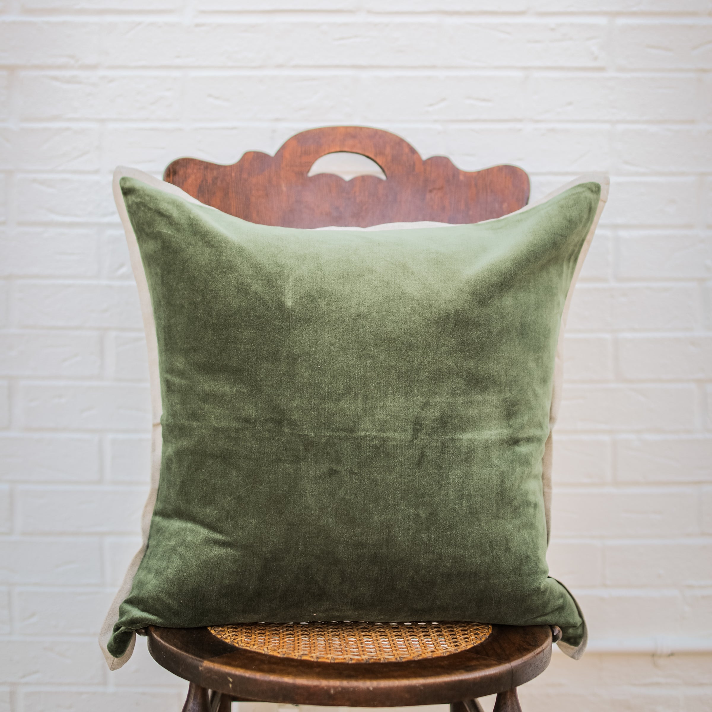 Gehry Velvet/Linen Sage Pillow - 22