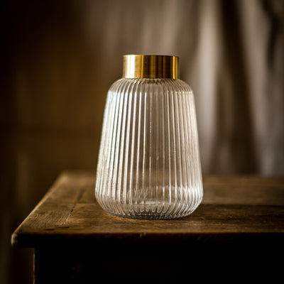 Jasper Fluted Glass Vase 10.25"